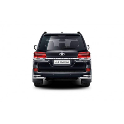 Защита заднего бампера двойная угловая 51/63мм (НПС) для Toyota Land Cruiser 200 2016-